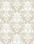 Ethereal Flowers elegant beige damask wallpaper