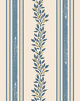 Ethereal Stripes blue and beige floral stripe wallpaper