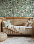 Smooth sage green koala nursery peel and stick wallpaper - Eucalyptus Dream
