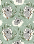 Smooth sage green koala nursery peel and stick wallpaper - Eucalyptus Dream