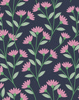 Smooth pink and green floral peel and stick wallpaper - Evening Garden