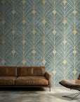 Geometric-patterned wallpaper, a modern design perfect for refined feature walls