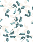 Smooth blue and beige botanical peel and stick wallpaper - Falling Softly