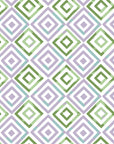 Textured pastel green and lavender geometric peel and stick wallpaper - Fern Lattice