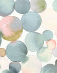 Meditative peel and stick wallpaper with serene watercolor circles