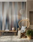 Fluid Form blue grey abstract motion creating ambiance in a serene bathroom