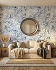 Textured light blue abstract pattern peel and stick wallpaper - Frost & Etch