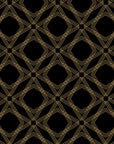 Gilded Cage black and gold geometric diamond trellis wallpaper