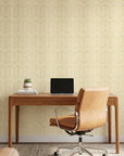 Gilded Corner bold gold and white geometric stripe mural wallpaper adding character to a cozy bedroom