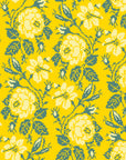 Textured golden yellow cross stitch peel and stick wallpaper - Golden Stitch Garden