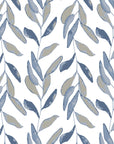 Hanging Garden blue botanical peel and stick wallpaper