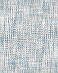 Contemporary Harbour Weave wallpaper with blue, beige, and white distressed texture in abstract woven pattern