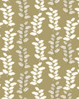 Matte olive green botanical leaf peel and stick wallpaper - Harvest Sprig