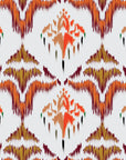 Textured peel and stick wallpaper with amber ikat medallions - Harvest Glow Ikat