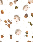 Smooth hedgehog and acorn woodland peel and stick wallpaper - Hedgehog Hollow
