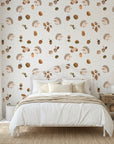 Hedgehog Hollow tan woodland hedgehog wallpaper adding character to a cozy bedroom