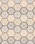 Honeycomb Drift beige and brown geometric hexagon tile wallpaper