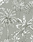Textured sage palm tree peel and stick wallpaper - Hush & Palm