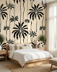 Ink Haven monochrome jungle wallpaper adding character to a cozy bedroom