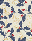 Ink & Oak navy and red botanical wallpaper
