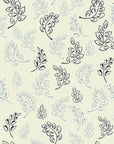 Smooth navy botanical sprig peel and stick wallpaper - Ink & Sprig