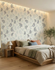 Ink & Sprig navy blue botanical sprig adding character to a cozy bedroom
