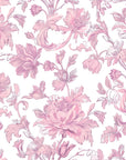 Smooth peel and stick wallpaper with rose pink botanical florals - Ink & Rosewater