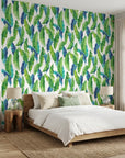 Jade Surge vibrant green banana leaf adding character to a cozy bedroom