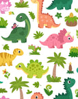 Jurassic Bloom green botanical dinosaur wallpaper
