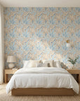 Lapis Frond soft blue botanical leaf adding character to a cozy bedroom