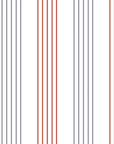 Modern Lavender Stripe wallpaper with alternating gray and rust vertical bands on cream background