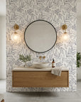 Line & Leaf minimal ink botanical creating ambiance in a serene bathroom