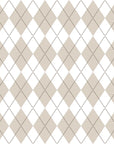 Linen-like taupe argyle diamond peel and stick wallpaper - Linen Diamonds
