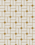 Linen & Gold elegant geometric grid wallpaper