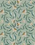Magnolia Morning green botanical peel and stick wallpaper