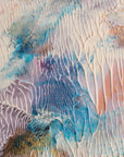 Mineral Bloom pastel crystalline abstract wallpaper creating ambiance in a serene bathroom