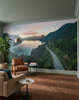 Scenic Mirror Of Gold landscape removable peel and stick wallpaper