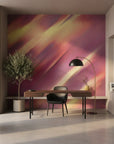 Molten Streak vibrant sunset abstract creating ambiance in a serene bathroom