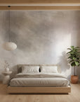 Soft neutral peel and stick wallpaper with atmospheric layering