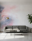 Muted Flow soft blush and grey watercolor adding character to a cozy bedroom