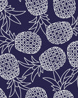 Textured navy blue pineapple print peel and stick wallpaper - Navy Bounty