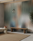Neutral Cloud muted sage and grey abstract adding character to a cozy bedroom