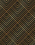 Noir Facets bold black and gold chevron geometric wallpaper