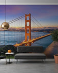 Golden Gate Bridge at twilight mural wallpaper Painted Sky with blue and purple gradient sky