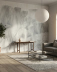 Minimalist line art peel and stick wallpaper in soft grey