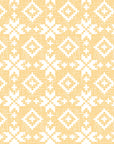 Textured pale yellow geometric peel and stick wallpaper - Pale Kilim