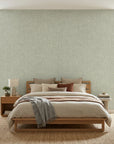 Pale Linen Reverie textured neutral wallpaper adding character to a cozy bedroom