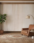Pale Veil soft blush minimalist as a feature wall in a bright home office