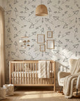 Paper Planes playful skybound motion wallpaper in a warm and inviting living room