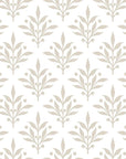Pastel Bouquet Parade soft beige botanical damask wallpaper
